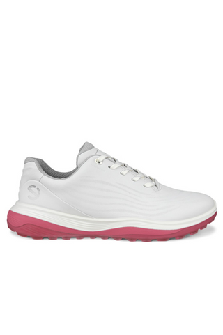 Ecco LT1 Waterproof Ladies Golf Shoes - White/Bubblegum