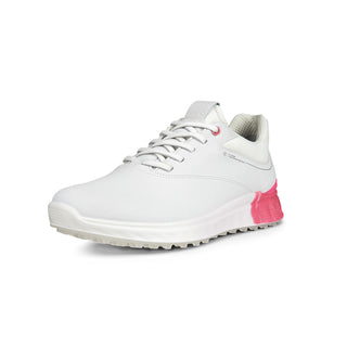 Ecco S Three Waterproof Ladies Golf Shoes - White/Bubblegum