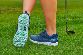 Skechers Go Golf Pro 2 Soft Spike Waterproof Ladies Golf Shoes - Navy and Turquoise