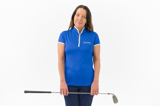 Women's Golf Lounge x Surprizeshop - Pure Golf Bloom Cap Sleeve Polo Shirt Royal Blue