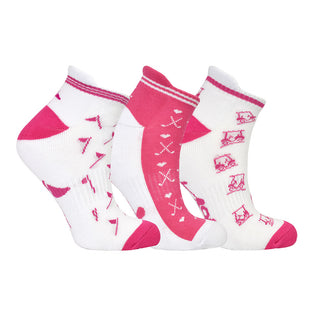 3 Pair Pack Ladies Golf Socks - Pink
