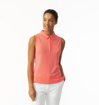 Daily Sports Peoria Sleeveless Golf Polo Shirt - Coral