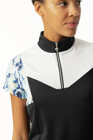 Daily Sports Margaret Cap Sleeve Polo Shirt - Navy