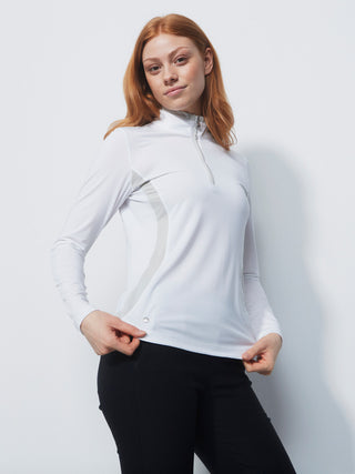 Daily Sports Vichy Ladies Golf Half Neck Polo Shirt - White