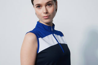 Daily Sports Ladies Calais Sleeveless Half Neck Golf Top - Navy