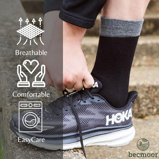 Becmoor Men's Socks (10 Pack) - UK 8-11 - Navy/Grey