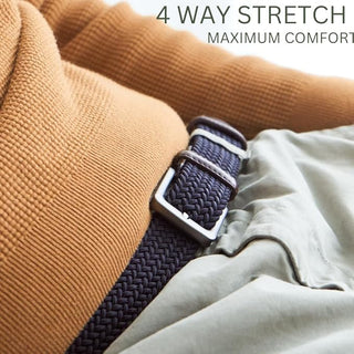 2-Pack Unisex Woven Holeless Belts - Beige & Khaki