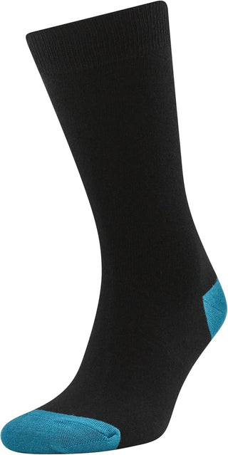 Becmoor Men's Socks (10 Pack) - UK 8-11 - Black With Multi Colour Tips