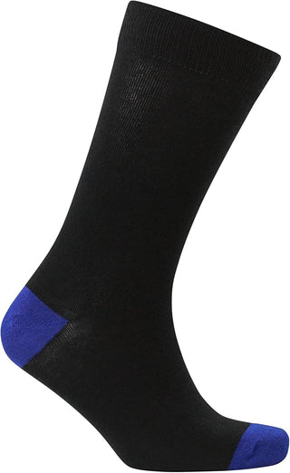 Becmoor Men's Socks (10 Pack) - UK 8-11 - Black With Multi Colour Tips