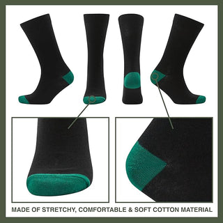 Becmoor Men's Socks (10 Pack) - UK 8-11 - Black With Multi Colour Tips