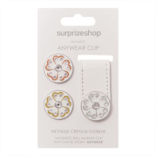 Surprizeshop Crystal Flower Ball Markers and Anywear Clip Set