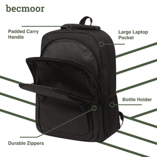 Becmoor Laptop Backpack - Black
