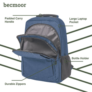 Becmoor Laptop Backpack - Navy