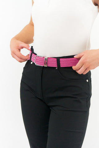 Surprizeshop Webbing Belt - Pink and White