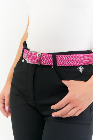 Surprizeshop Webbing Belt - Pink and White