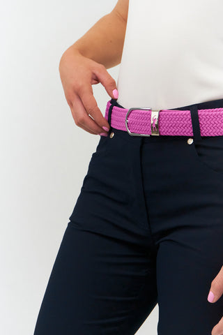 Surprizeshop Stretch Braided Ladies Golf Belt - Azalea Pink