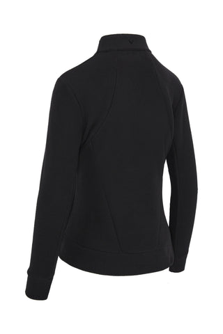 Callaway Ladies Golf Stretch Waffle Knit Fleece Jacket - Caviar