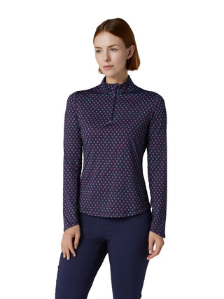 Callaway Golf Ladies Gradient Geo Sun Protection Top - Peacoat