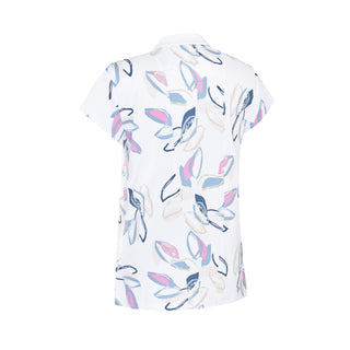 Callaway Golf Linear Petals Ladies Short Sleeve Polo - Brilliant White