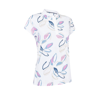 Callaway Golf Linear Petals Ladies Short Sleeve Polo - Brilliant White
