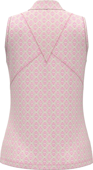 Callaway Deco Geo Sleeveless Golf Polo - Fuchsia Purple