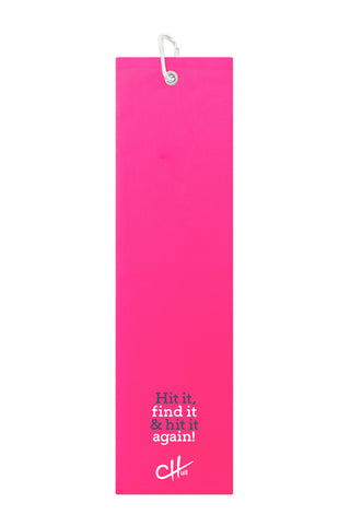 The Charley Hull Official Golf Tri Fold Towel - Hit It - Pink