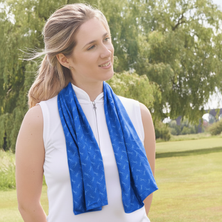 Lady Golfer Cool Scarf & Towel - Blue