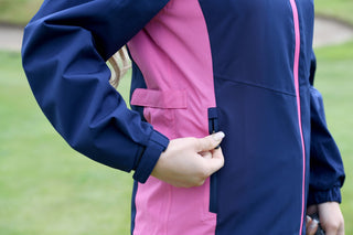 ProQuip Ladies Waterproof Darcey Rain Jacket | Navy & Pink
