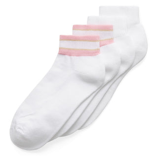 ECCO Retro Low Cut Golf Socks - Rose, Coral & White