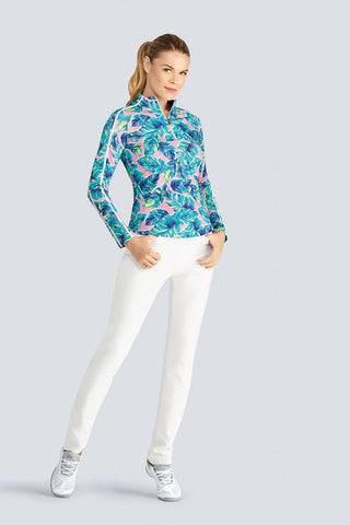 Tail Ladies Golf Lee Long Sleeve 1/4 Zip Polo - Paraiso