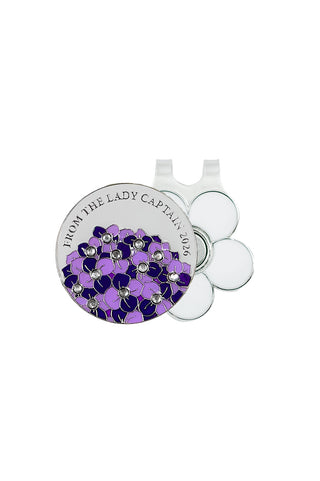 From The Lady Captain 2026 Ball Marker & Visor Clip Gift Set - Purple Hydrangea