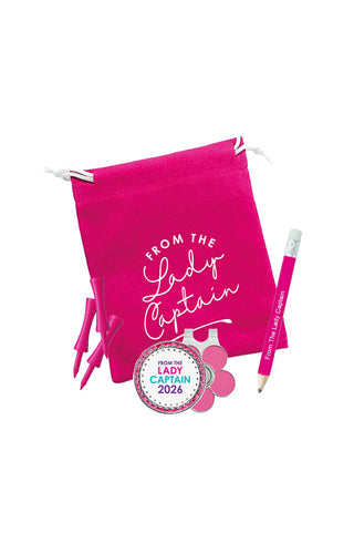 From the Lady Captain 2026 Ball Marker, Visor Clip & Golf Tee Gift Set - Azalea Pink