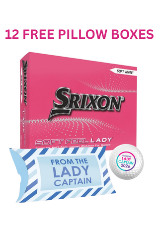 From the Lady Captain 2026 - 12 Srixon Soft Feel Golf Balls & Blue Pillow Boxes
