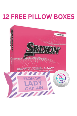 From the Lady Captain 2026 - 12 Srixon Soft Feel Golf Balls & Pink Pillow Boxes