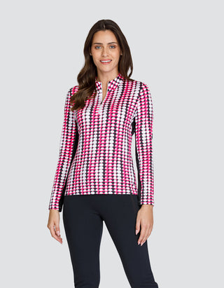 Tail Ladies Nashla Long Sleeve Polo - Echo Geo