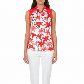 Tail Ladies Gigi Sleeveless Golf Polo - Valencia Lilies