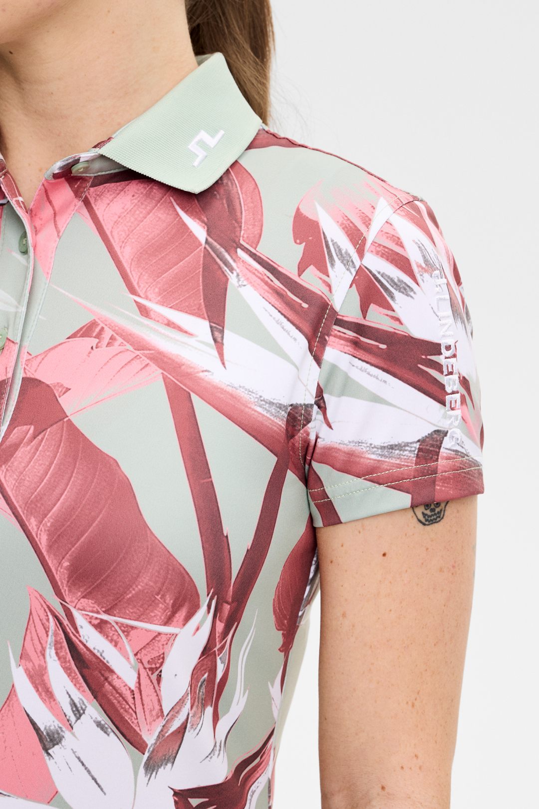 Tour Tech Print Ladies Golf Polo - Paradise Jadeite