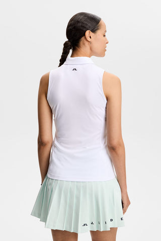 Dena Sleeveless Golf Polo - White