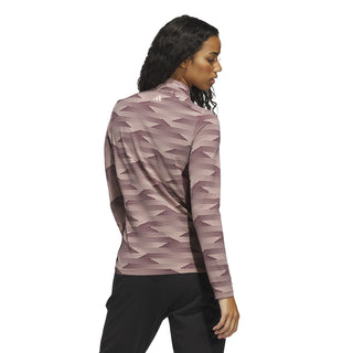 Adidas Womens Ultra Printed Long Sleeve Quarter Zip - Aurora Ruby