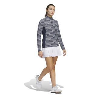 Adidas Womens Ultra Printed Long Sleeve Quarter Zip - Collegiate Navy