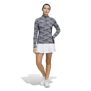 Adidas Womens Ultra Printed Long Sleeve Quarter Zip - Collegiate Navy