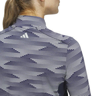 Adidas Womens Ultra Printed Long Sleeve Quarter Zip - Collegiate Navy