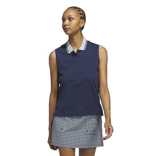 Adidas Womens Beyond Twistknit Sleeveless Polo Shirt - Collegiate Navy