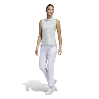 Adidas Womens Ultimate365 Jaquard Sleeveless Polo Shirt - Wonder Silver