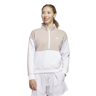 Adidas Womens Quarter Zip Golf Jacket - Wonder Taupe