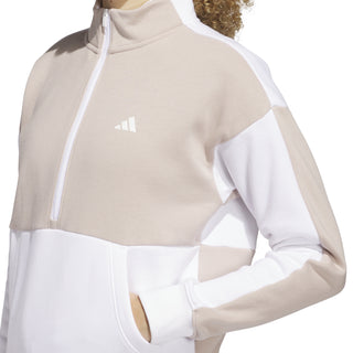 Adidas Womens Quarter Zip Golf Jacket - Wonder Taupe