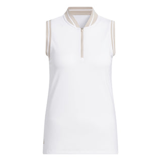 Adidas Womens Ultimate365 Zip Sleeveless Polo Shirt - Wonder Taupe