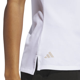 Adidas Womens Ultimate365 Zip Sleeveless Polo Shirt - Wonder Taupe
