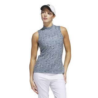 Adidas Womens Ultimate365 Mock Sleeveless Polo Shirt - Collegiate Navy