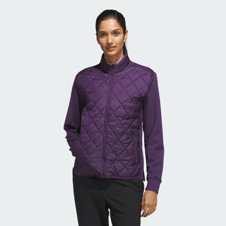 Adidas Ladies Ultimate365 Quilted Full Zip Golf Jacket - Purple